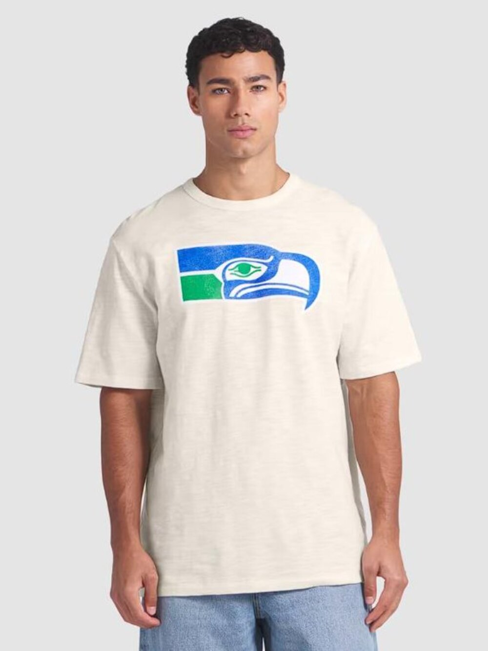 FANATICS Men's Cream Seattle Seahawks Slub T-Shirt Size L